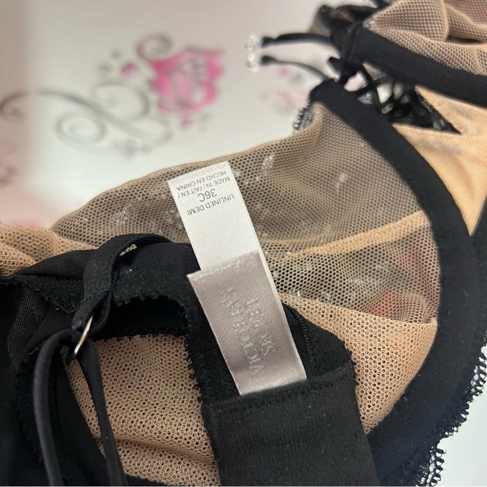 Victoria’s Secret bra diamonds red black lace bling tie shimmer shiny y2k ❤️💎🎀 - Picture 11 of 12